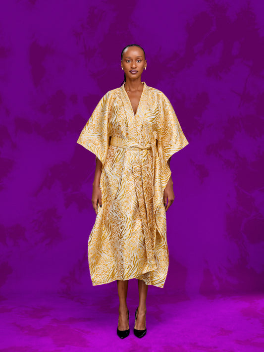 Aryana Structured Brocade Dress