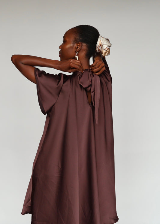 Nawiri Silky Crepe - Chocolate Brown