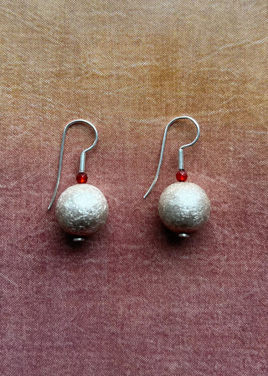 Round Silver Ball Earrings