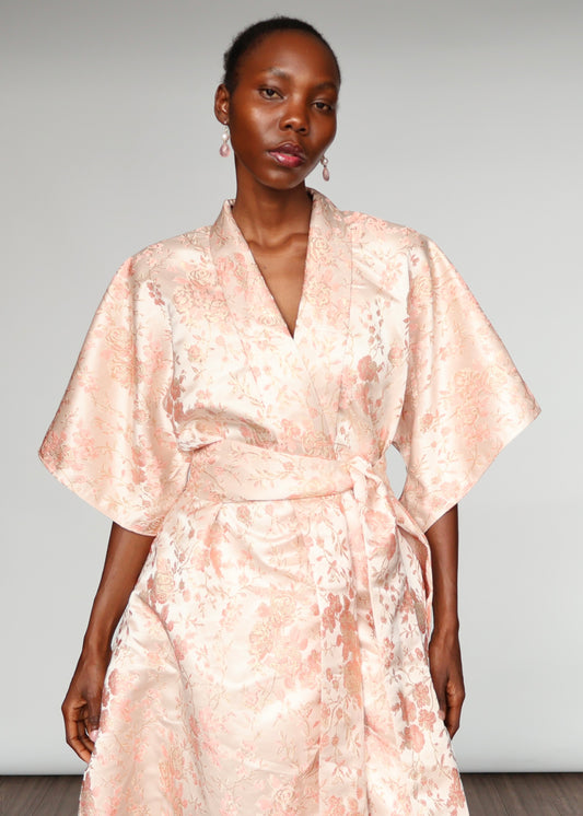 Aryana Structured Brocade Dress - Baby Pink