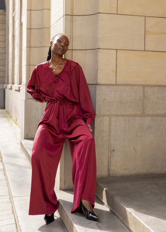 Binai Pants Set -Maroon