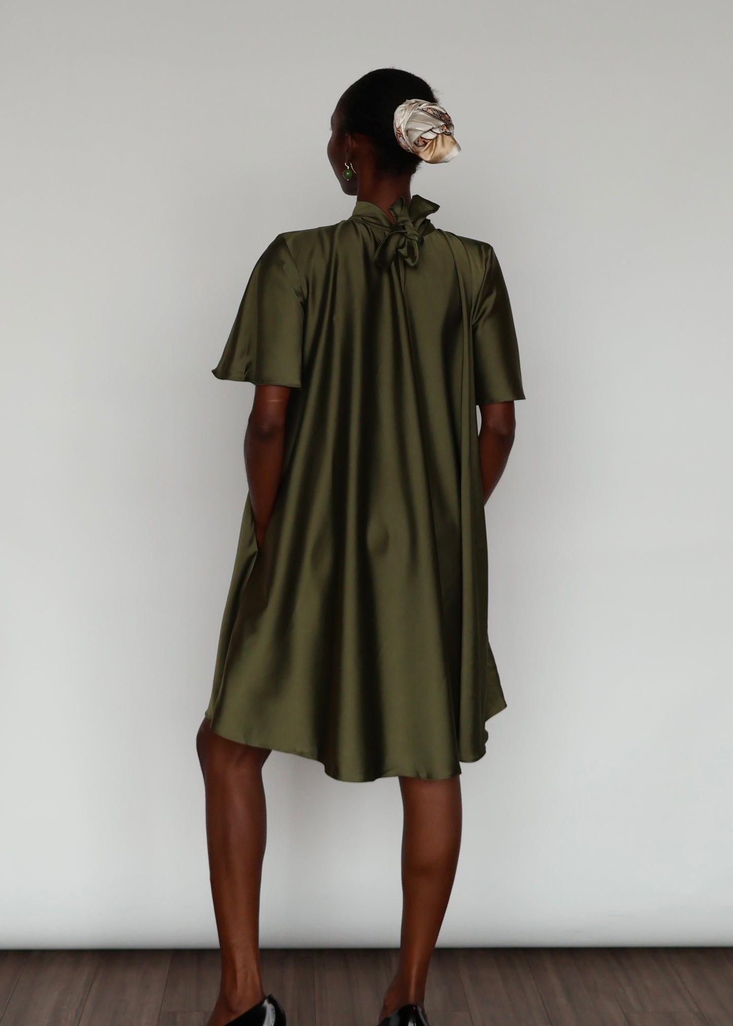 Nawiri Silky Crepe - Olive Green