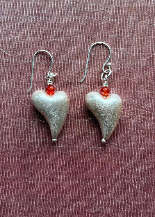 Heart Shape Silver Earrings